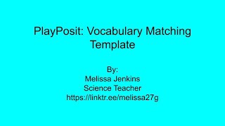 PlayPosit: Vocabulary Matching Template