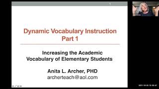 Anita Archer - Vocabulary Pt. 1  10/20/2021