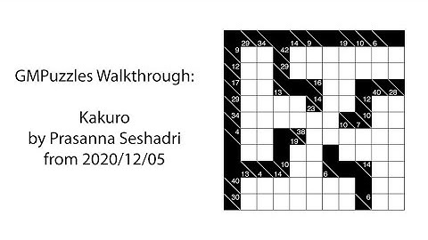 GMPuzzles - 2020/12/05 - Kakuro by Prasanna Seshadri