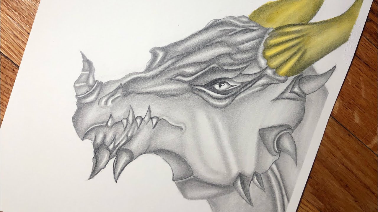 Let’s draw a Dragon| Drawing a Realistic Dragon| how to draw a dragon ...