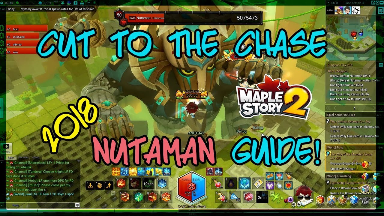 Maplestory 2 - Nutaman/Rune Temple |  Cut to Chase  | Hard Dungeon + Boss