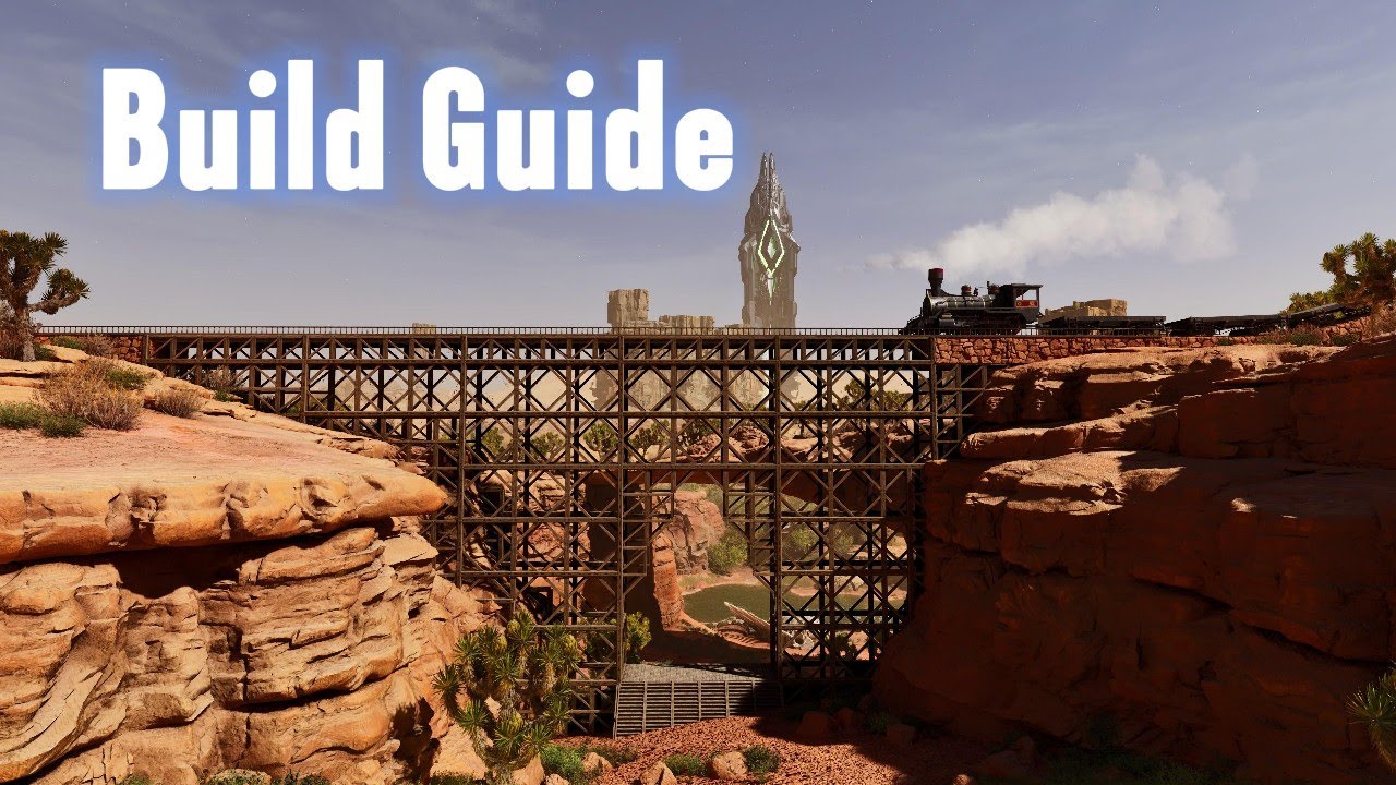 How To Build A Rustic Wooden Train Bridge | Ark: Survival Ascended