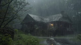 All You Need To Sleep Instantly - Sleeping Rain Sound & Impetuous Thunder Sounds in a Roof at Night