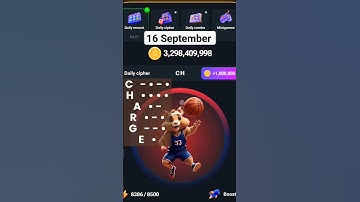 16 September daily Cipher Code Hamster Kombat | Today Cipher Code #shorts #shortsfeed #binance