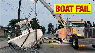 Insane Boat Accident Recovery on Residential Street