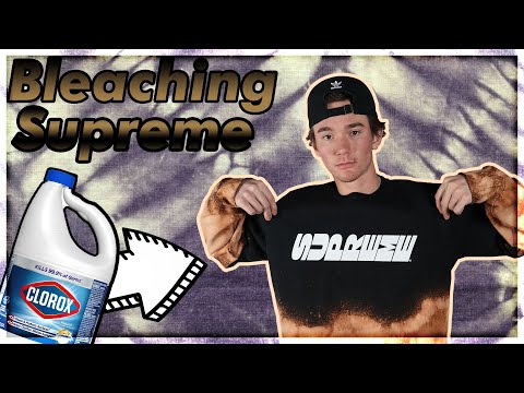 Bleaching a Supreme Shirt... (It looks better) | Tie Dying Supreme