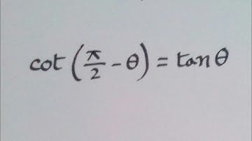 cot (π/2-θ) = tan θ || Urdu