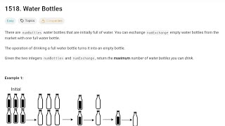 Water Bottles | Leetcode 1518 | Java Solution | Leetcode potd | Leetcode easy