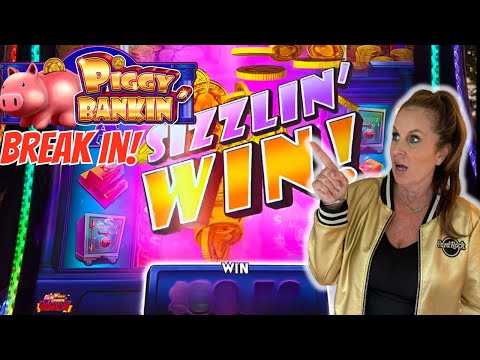 SIZZLIN' WINS On PIGGY BANKIN BREAK IN! Fresh New Slot In LAS VEGAS!