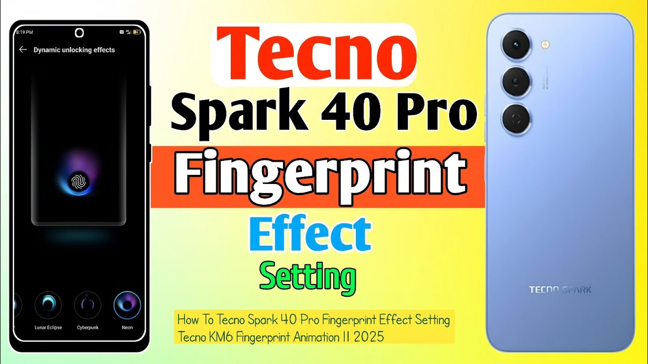 How To Tecno Spark 40 Pro Fingerprint Effect Setting || Tecno KM6 Fingerprint Animation || 2025