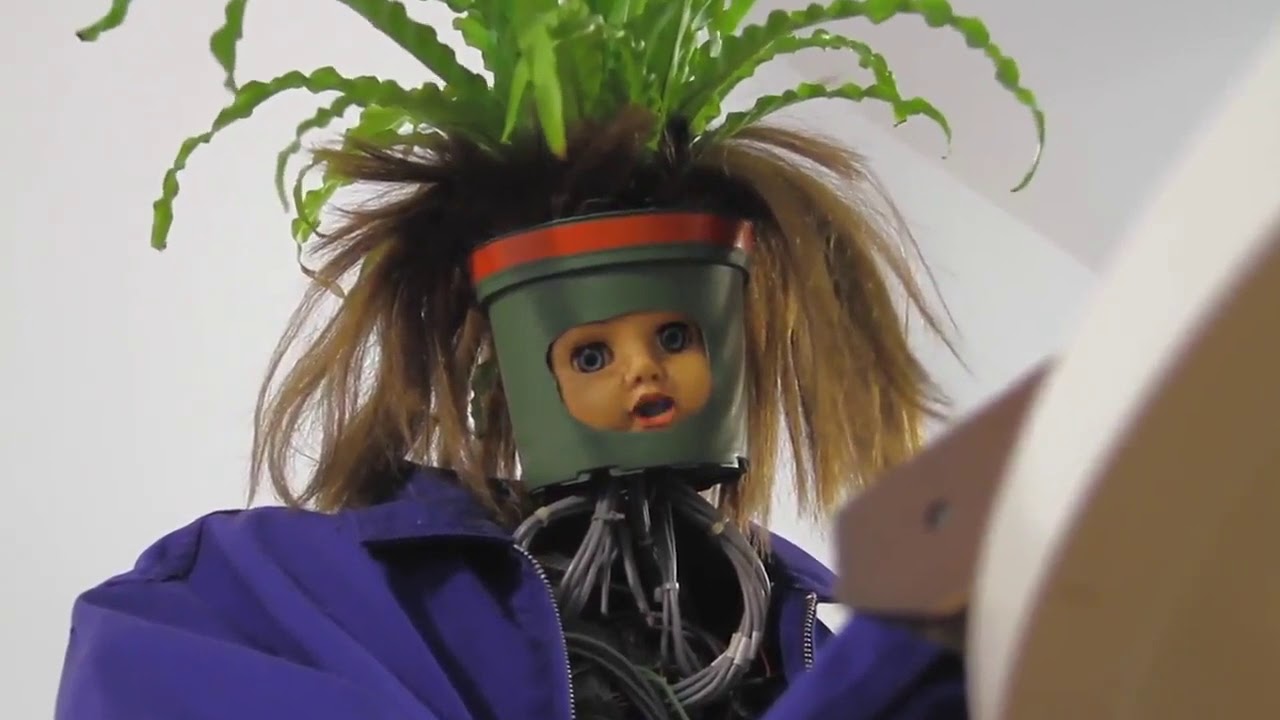 Robot plant playing piano