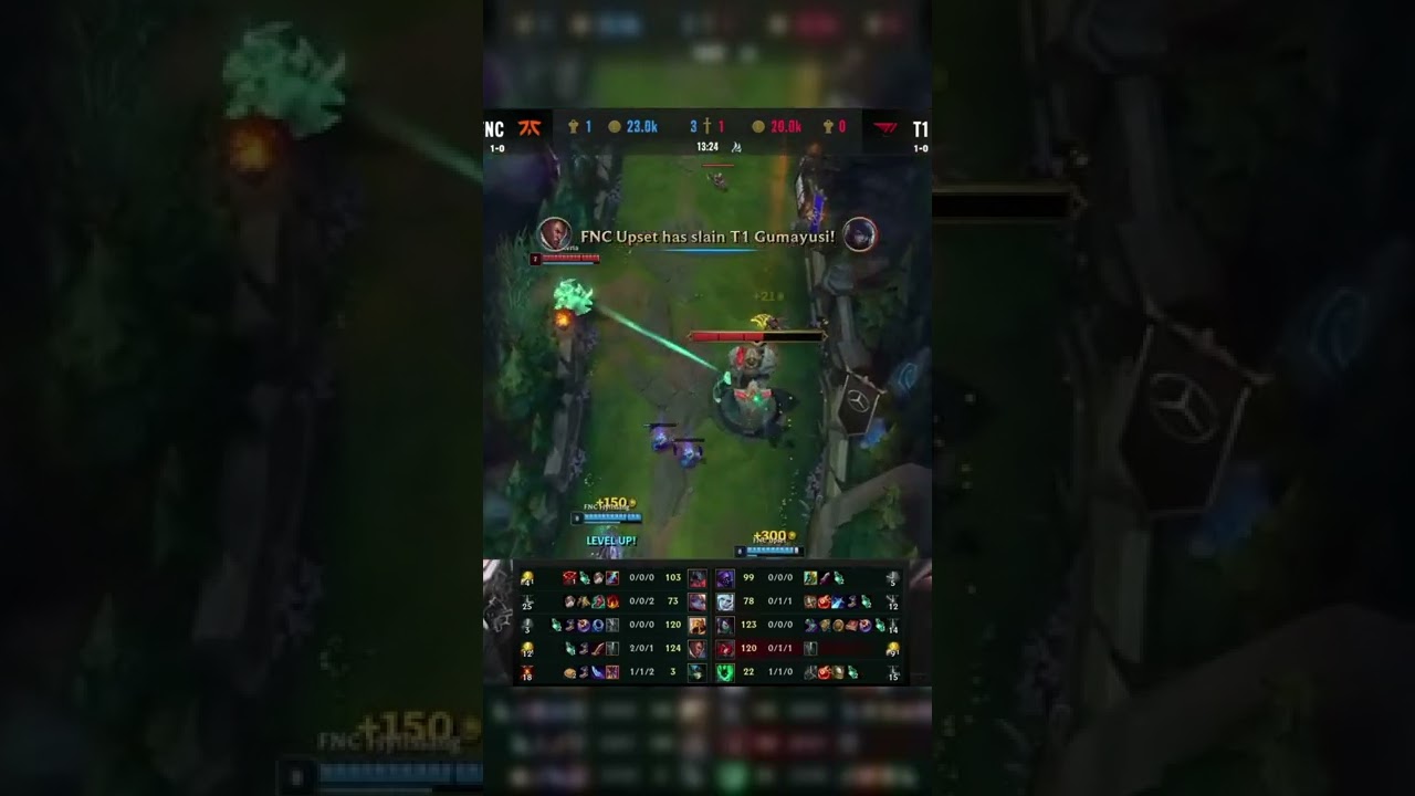 FNC Upset destroys T1 Gumayusi under tower! 