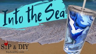 acrylic beginners pouring painting tumbler