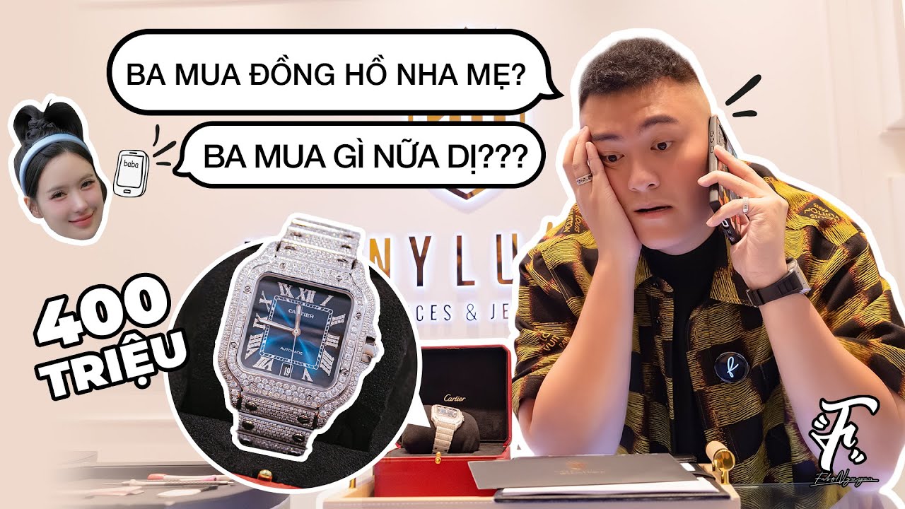 Xin Vợ Đi Mua Dây Đồng Hồ Và Cái Kết Mua Đồng Hồ! ( Cartier Santos Kim Cương)