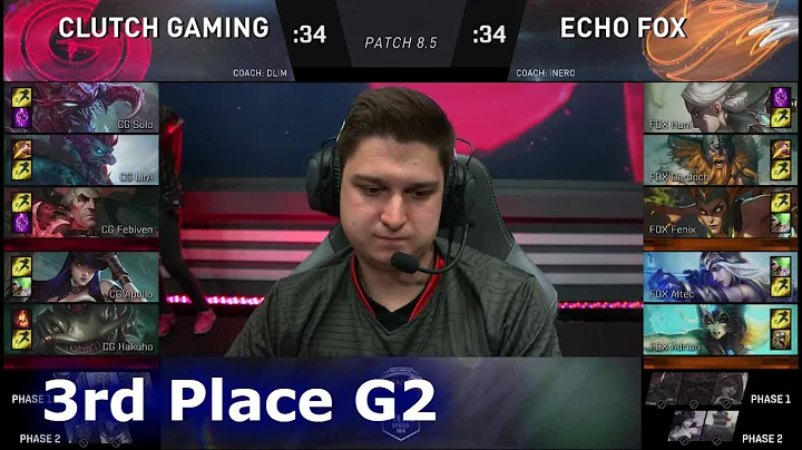 Echo Fox vs Clutch Gaming | Game 2 3rd Place S8 NA LCS Spring 2018 | FOX vs CG G2