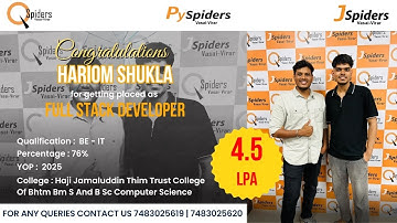 Hariom Shukla | Full Stack Developer Placement | 4.5 LPA | QSpiders Vasai-Virar Success Story