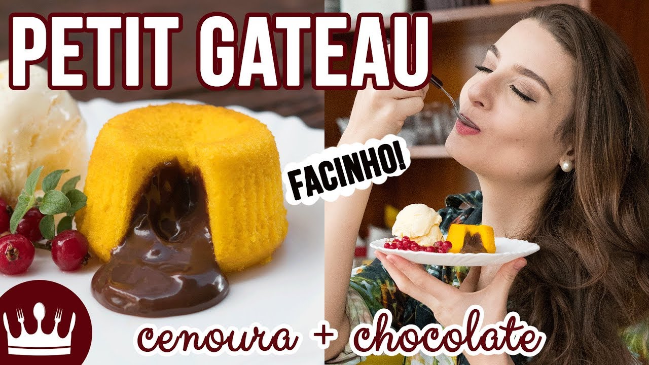 PETIT GATEAU DE BOLO DE CENOURA COM CHOCOLATE (receita fácil) | Cozinha do Bom Gosto | Gabi Rossi