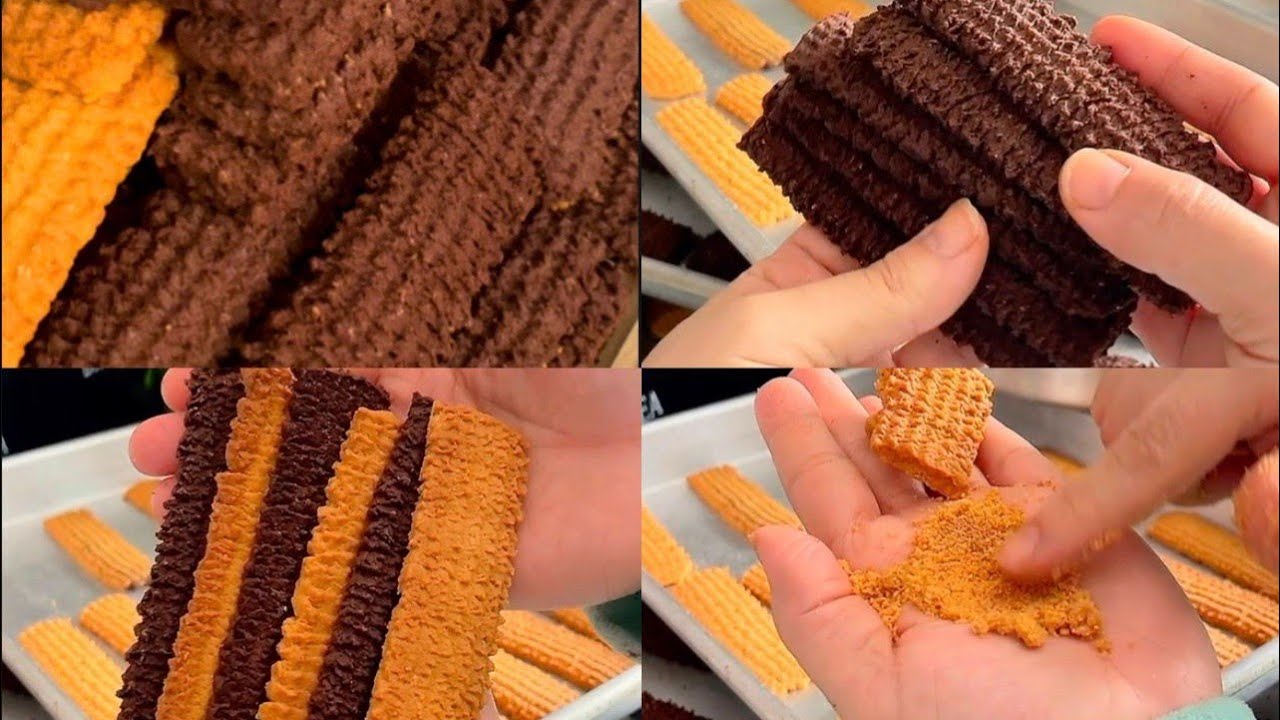 اختراع التوفير ‼️من عجينه واحده هنطلع بسكوت البرتقال والشكولاته بدون زبده وبدون ماكينه