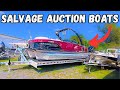 Multiple Salvage Auction Boats 27' Pontoon &amp; 25' Regal Cruiser | HarborYachts
