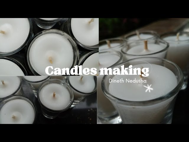 ✨Candle making🕯️ [Pouring wax into a glass🥛] class=