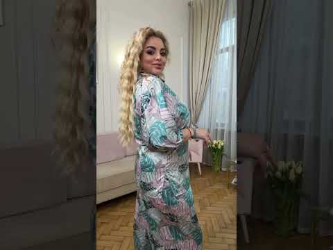 Жіночий брючний костюм із шовку батал, видео 1