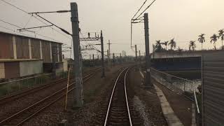 2/52次環島之星觀光列車潮州站通過(後側路程景)，交會5874A回送DT668，20180223