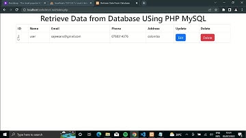 Retrieve Data From Database Using PHP & MySQL CRUD Tutorials 2