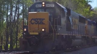 [CSXT]8627 EMD SD50-2 & 6101 EMD GP40-2 Leads Y205-01 & Long Cut Of DODX Tank Cars & Hornsalute Fay