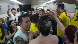 world cup 2018: polish and colombian fans party in night train to Kazan (22-23/06/2018)