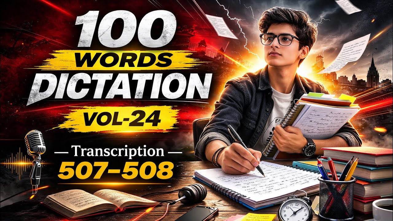 Kailash Chandra Dictation (KC dict.) | Volume 24 | Transcription 507–508 | Steno Practice | Part-1
