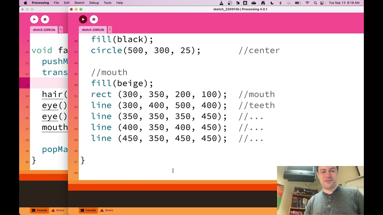 Unit 4 Lesson 2: pushMatrix(), popMatrix(), and translate()