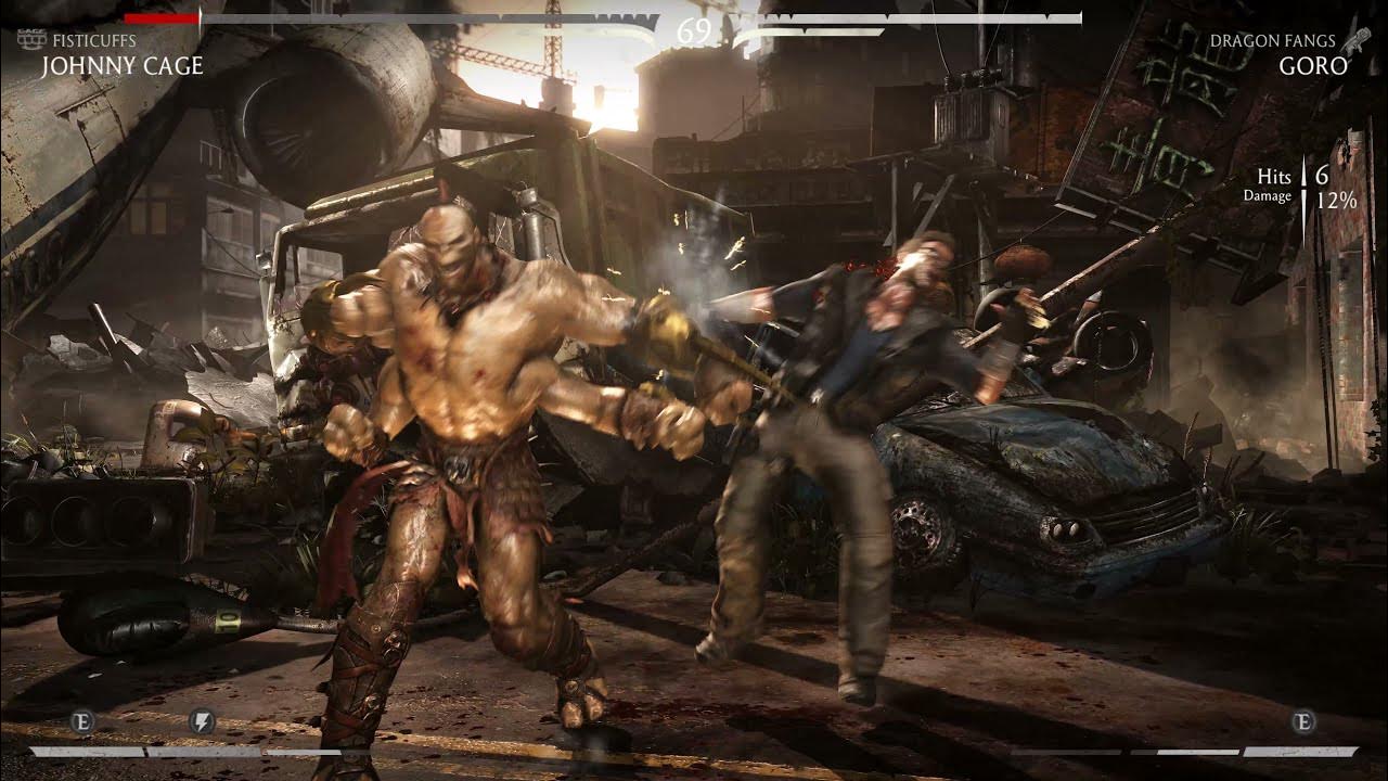 Mortal Kombat XL Johnny Cage Vs Goro again PC 4K. YouTube