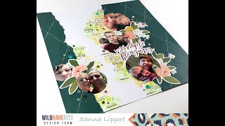 Layout step by step with The Wild Hare Kits monthly sketch