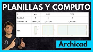 ✅ Como hacer COMPUTOS y PLANILLAS en ARCHICAD - Puertas Ventanas screenshot 4