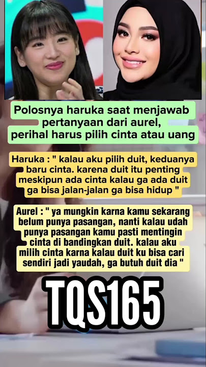 Polosnya Haruka Saat Menjawab Pertanyan Dr Aurel Harus Pilih Cinta atau Uang #shorts #fyp #trending