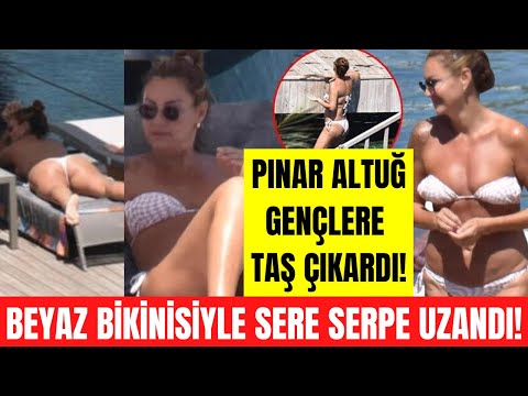 47 yaşındaki Pınar Altuğ beyaz bikinisiyle genç kızlara taş çıkardı! Plajda sere serpe uzandı!