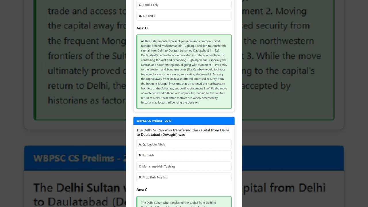 Muhammad bin Tughluq: Administrative Experiments Transfer of Capital, Token Currency, Doab Taxa...