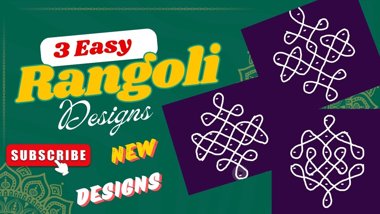 #easyrangolikolamwithdots #6×2dotskolam designs #3simplekolamdesigns #melikalamuggulu #sikkukolam