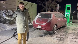 I Froze 2 Nissan LEAFs For A Cold Weather Experiment! And It Didn't Go To Plan...