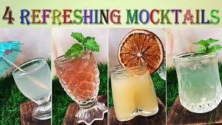 4 Mocktails | Refreshment drinks | Easy quick best mocktails to try at home |  Non Alcoholic Drinks