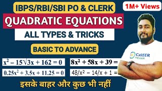 Quadratic Equations for Bank PO Shortcuts | SBI Clerk 2021 | Career Definer | Kaushik Mohanty |