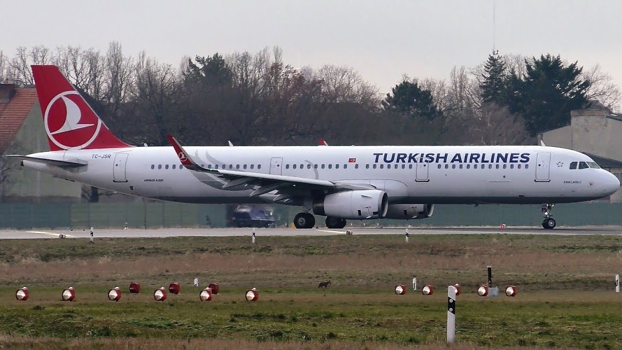 Turkish Airlines Airbus A321-231 TC-JSR "Kırklareli" TK1722 Takeoff Berlin Tegel