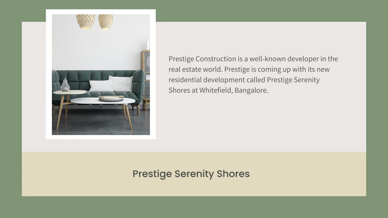 Prestige Serenity Shores   The City Sarjapur @ ₹ 39 99L