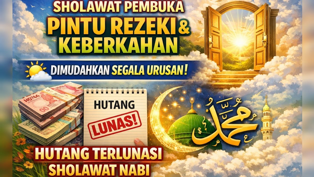Baca Sholawatnya🌤️Penentram Hati & Pembuka Pintu Rezeki, Rezeki Datang Dipermudah | SHOLAWAT NABI