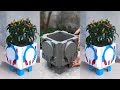 Great cement ideas - make beautiful flower pots at home
