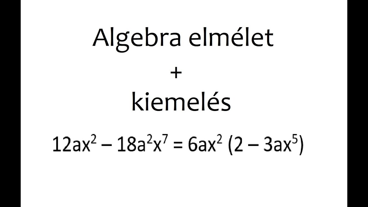 Algebra - kiemelés