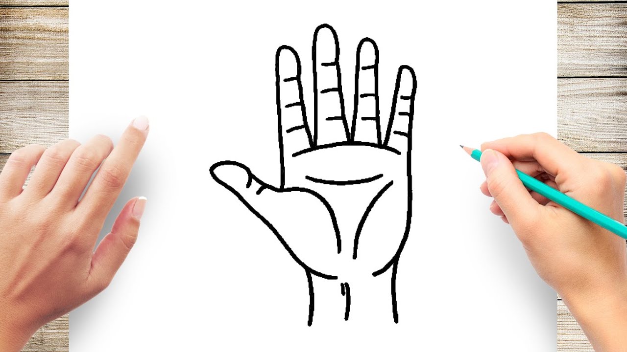 How To Draw Palm Hand Easy