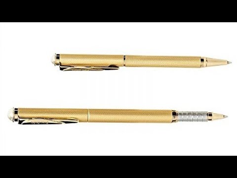 Pierre Cardin Pearl Floral Satin Gold Roller Ball Pen GT Blue Ink RB Smooth New
