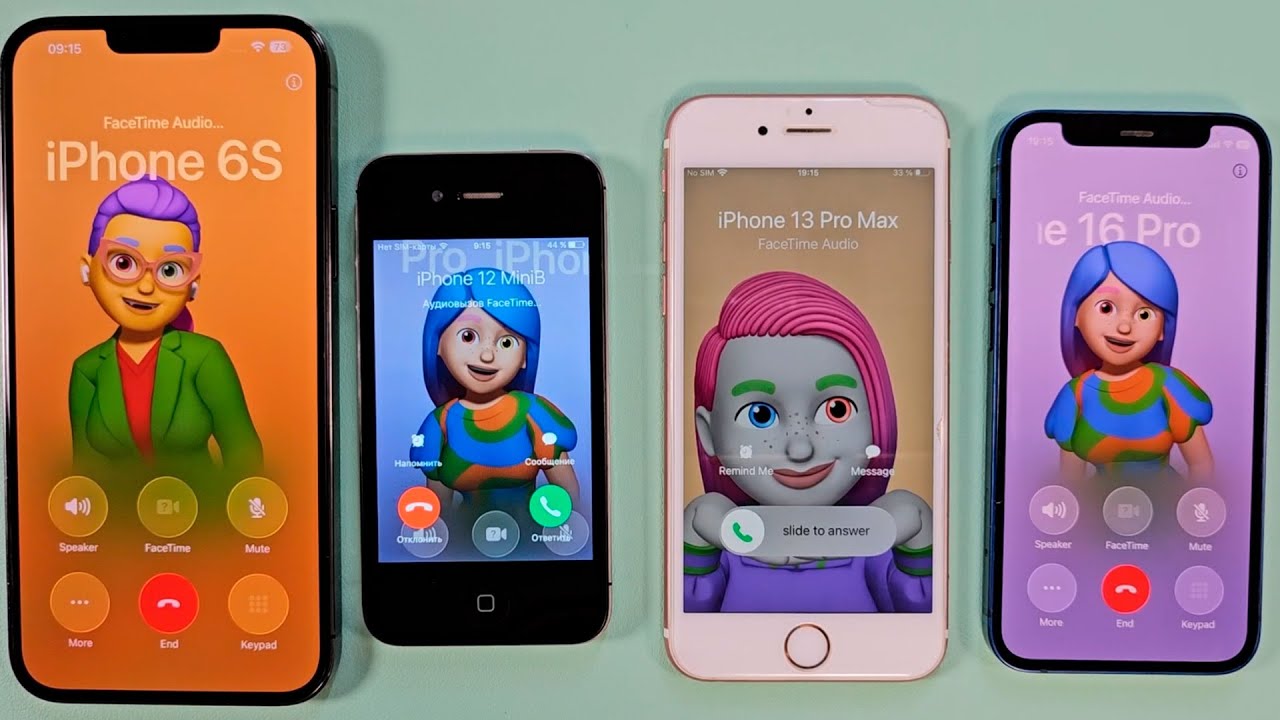 New iOS 26 vs Old iOS 9 Facetime Incoming Call iPhone 13 Pro Max + iPhone 12 mini to iPhone 6s +