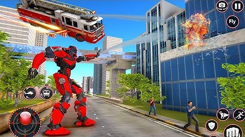 Flying Police Robot Car Transformation Game - Android Gameplay